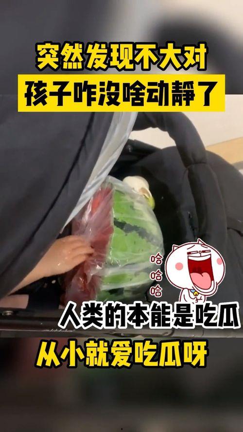 爸爸吃瓜孩子打架视频,现场温馨又搞笑